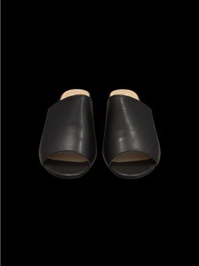 Sacks Fifth Avenue Wide Open-Toe Black Wedge Mule - Vince